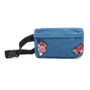 Vans, Borseta din bumbac Burma Fanny, Albastru denim, 20 CM