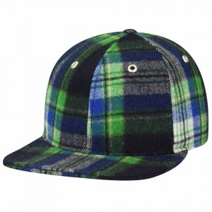 Kangol, Sapca tartan flat brim navy check