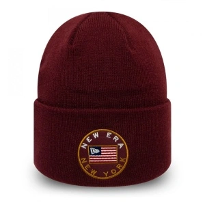 New Era, caciula elastica Flagged Stone, Rosu bordo mat