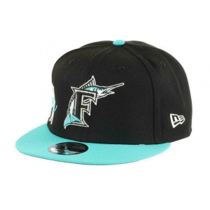 New Era, Sapca 9fifty side front florida marlins, Negru mat