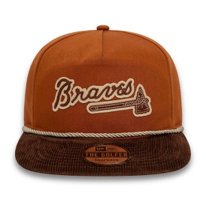 New Era, Sapca baseball 9fifty golfer Atlanta Braves, Maro caramel 3