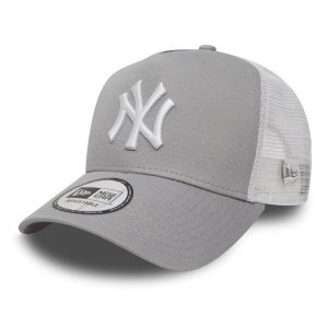 New Era, Sapca de bumbac cu logo cu segmente de plasa Ny Yankees, Gri