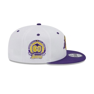 New Era, Sapca baseball 9fifty patch Los Angeles Lakers, Alb mat 4