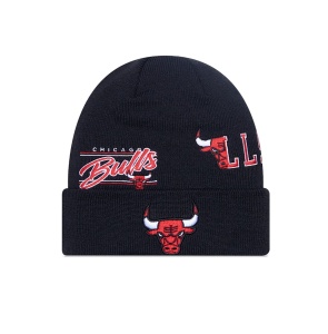 New Era, caciula elastica Patch Chicago Bulls, Negru
