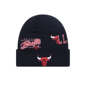 New Era, caciula elastica Patch Chicago Bulls, Negru