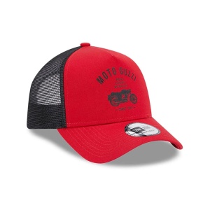 New Era, Sapca de bumbac cu logo cu segmente de plasa Moto Guzzi, Negru/Rosu 2