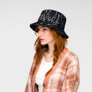 Kangol, Palarie neagra needlepunch floral bucket 2