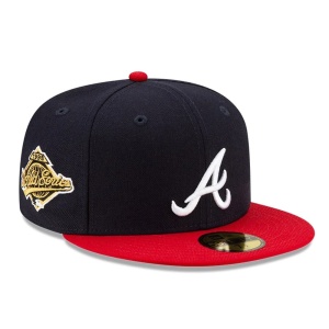 New Era, Sapca baseball 59fifty side patch Atlanta Braves, Albastru marin - Img 2