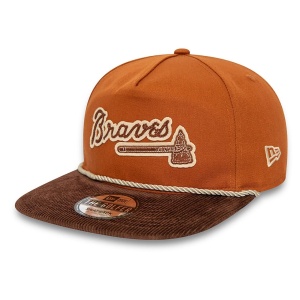 New Era, Sapca baseball 9fifty golfer Atlanta Braves, Maro caramel