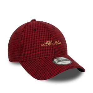 New Era, sapca baseball houndstooth AC Milan, Rosu 3