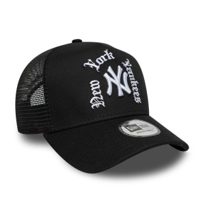New Era, sapca din plasa NY Yankees wordmark, Negru 3