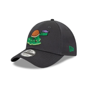 New Era, Sapca ajustabila cu logo brodat Golf Turtle, Gri carbune