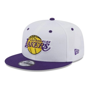 New Era, Sapca baseball 9fifty patch Los Angeles Lakers, Alb mat 3