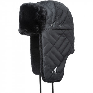 Kangol-caciula-neagra-quilted-trapper