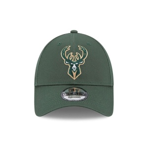 New Era, Sapca ajustabila 9forty patch Milwaukee Buks, Verde englez 2