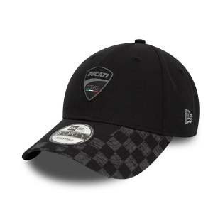 New Era, Sapca ajustabila cu logo brodat Ducati Motor Check, Negru