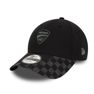 New Era, Sapca ajustabila cu logo brodat Ducati Motor Check, Negru