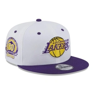 New Era, Sapca baseball 9fifty patch Los Angeles Lakers, Alb mat