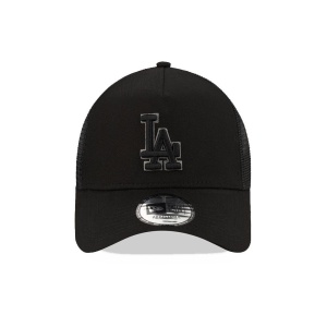 New Era, Sapca de bumbac cu logo cu segmente de plasa LA dodgers, Negru mat 2