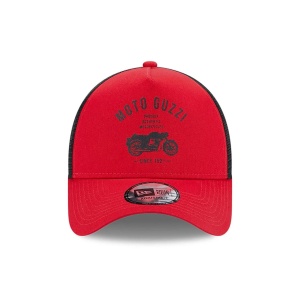 New Era, Sapca de bumbac cu logo cu segmente de plasa Moto Guzzi, Negru/Rosu 3