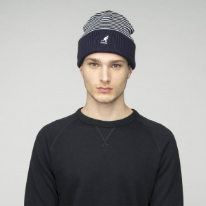 Kangol-caciula-albastra-stripe-cuff-2