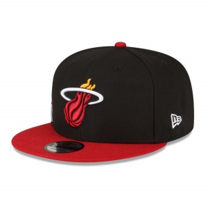 New Era, Sapca 9fifty side front miami heat, Negru mat