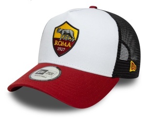 New Era, sapca din plasa AS Roma core, Alb/Negru