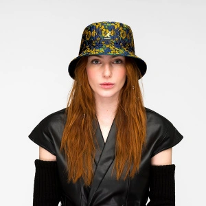 Palarie Kangol floral jacquard bucket, Albastru