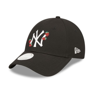 New Era, Sapca ajustabila 9forty strawberry New York Yankees, Negru mat