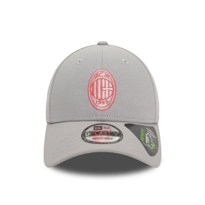 New Era, Sapca ajustabila cu logo brodat AC Milan, Gri antracit mat 2