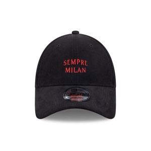 New Era, Sapca ajustabila cu logo brodat AC Milan, Negru mat 2