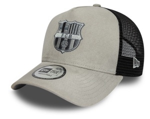 New Era, sapca din plasa Barcelona FC faux suede, Gri antracit