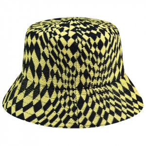 Kangol, Palarie warped check bucket albastru-galben 2