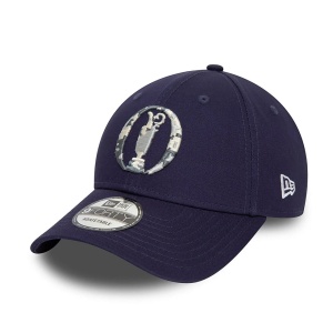 New Era, Sapca ajustabila cu logo brodat Open Golf, Albastru indigo