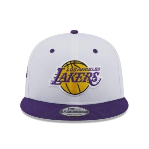 New Era, Sapca baseball 9fifty patch Los Angeles Lakers, Alb mat 2