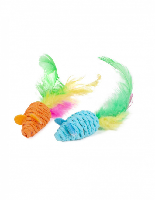 Farm Company Jucarie Pisica Soricel cu Pene 4 cm / Set 60 buc