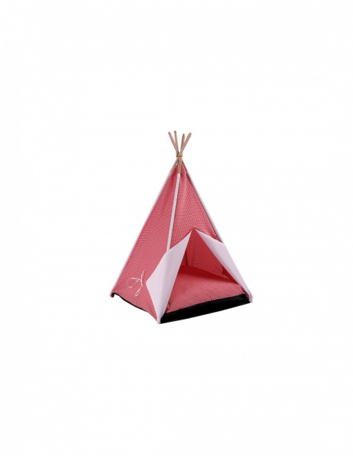 Farm Company Vichy Pet Tent 47 X 47 X 75 cm Rosu