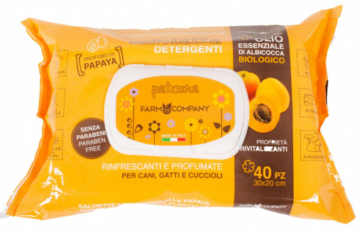 Farm Company Servetele umede cu Ulei esential de Caise si Papaya