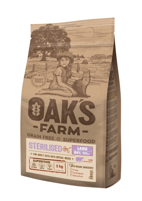 Oaks Farm GF Sterilizat Cat Miel 2kg