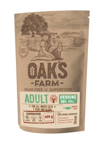 Oaks Farm GF Adult Cat Herring 400g