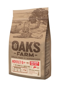 Oaks Farm GF Senior 6+ All Breed Somon 6.5kg
