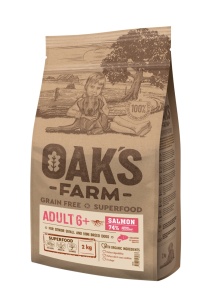 Oaks Farm GF Senior 6+ Mini Adult Somon 6.5kg