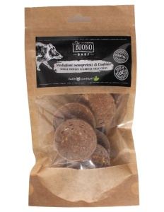 M-PIU147 Farm Company Recompense Caini - Piu Buono Wildboar Meat Coins Monoprotein 70g
