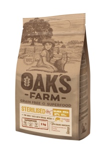 Oaks Farm GF Sterilizat Cat Somon Krill 400g