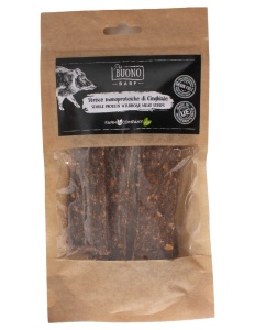 M-PIU157 Farm Company Recompense Caini - Piu Buono Wildboar Meat Strips Monoprotein 70g
