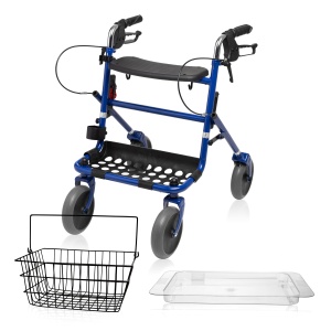 Rolator cu 4 roți 19/5 cm, scaun și coș metalic, până la 130 kg – Kid-Man - Img 4