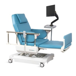 Scaun oncologic reglabil cu 3 funcții, suport de picioare și spătar reglabil, piele veritabilă – SAIKANG - Img 3