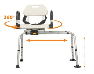 Scaun de dus transfer pentru cadă cu rotire la 360° - Img 4