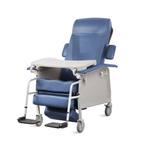Scaun inclinabil manual 4 secțiuni, ergonomic pentru dializă și îngrijire, cu roți și cotieră – SAIKANG - Img 1