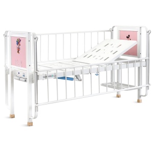Pat manual pediatric cu balustrada laterala reglabila, SAIKANG - Img 3